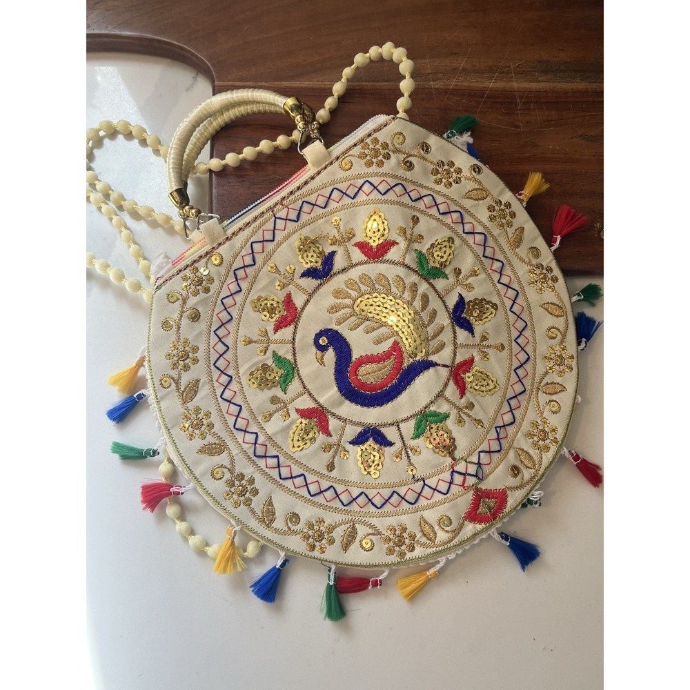 Handmade Embroidered‎ Shoulder Bag Colorful Indian Crossbody Tassel Handbag
